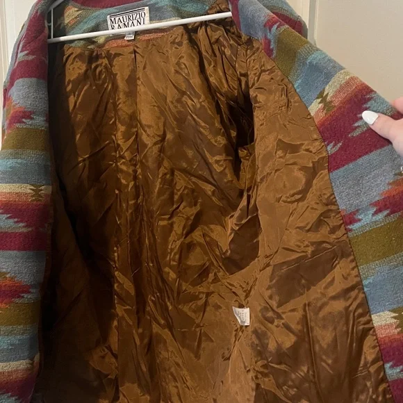 Vintage Aztec Western Wool Polyester Maurizio Ramani Blazer Jacket size Large - Picture 6 of 8